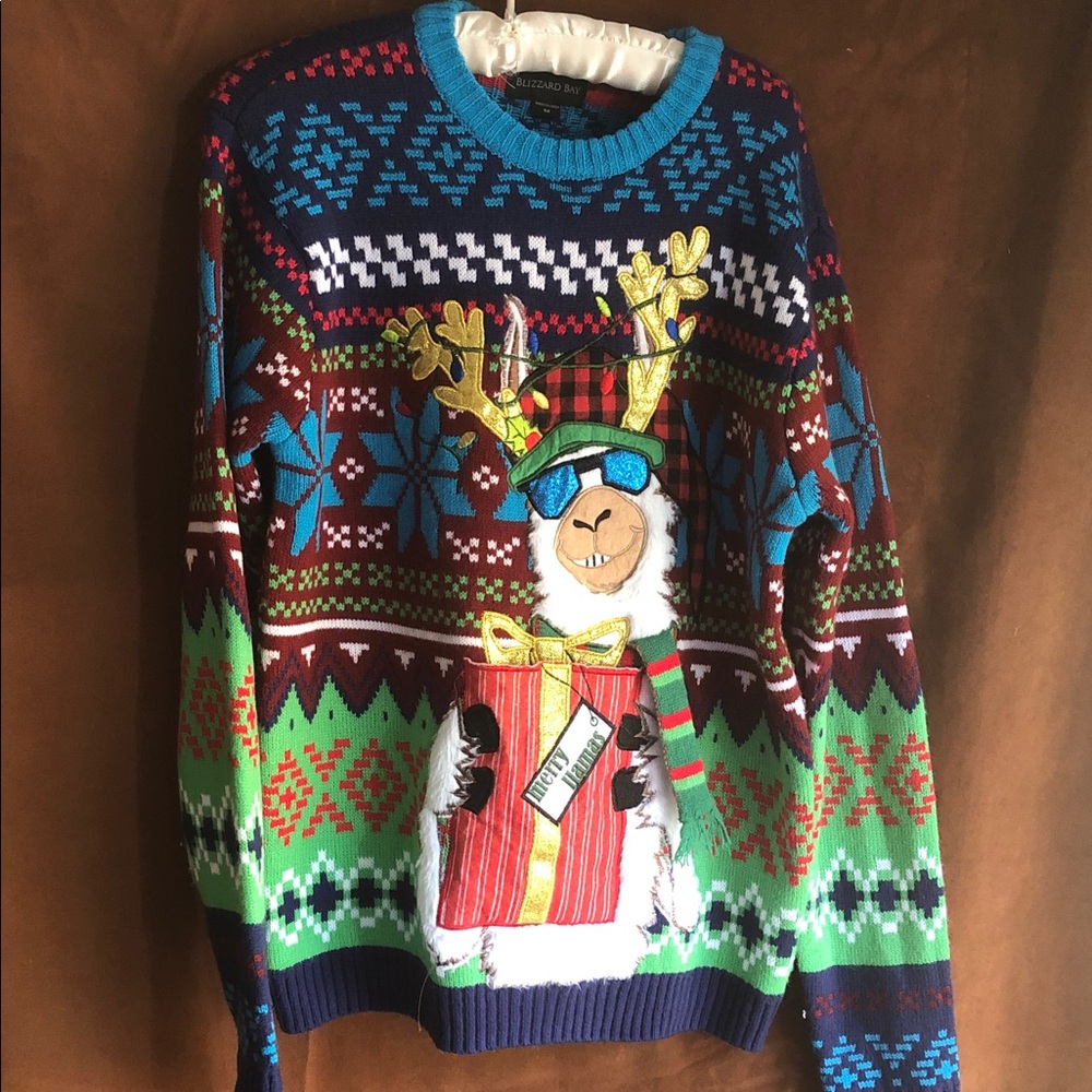 Blizzard Bay Men's Crewneck Holiday Sweater - Blue/Green/Red